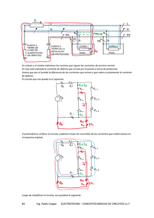 En y e' violeta s de
En está indicada comente de defecto que circula pot 'a puesta a de protección
Ve m s e' lo las y
Si e' en
el esquema o
Luego de simplificar circuito, nos guedaró lo te;
Ing. Pablo Ciappa ELECTROTECNIA -CONCEPTOS BÁSICOS DE CIRCUITOS vl.7
